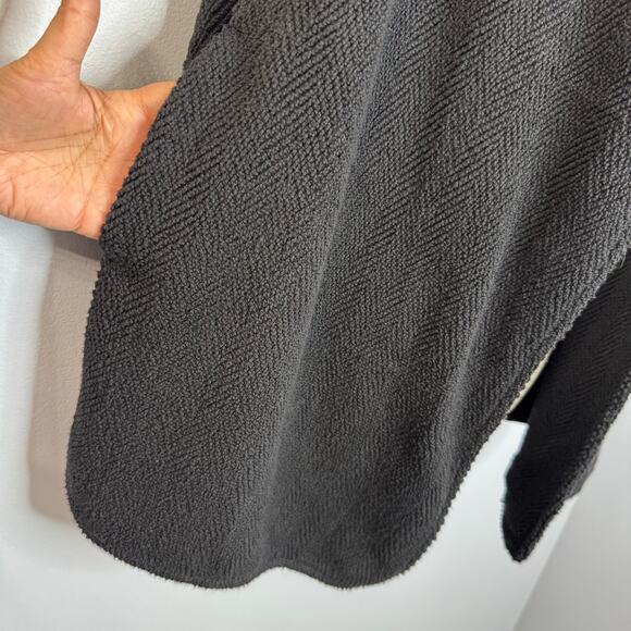 James Perse Womens Black Textured Open Front Cardigan Duster Casual Wardrobe S - Picture 5 of 10